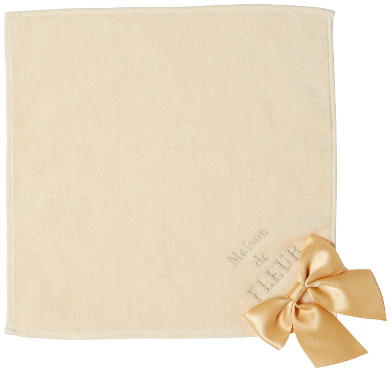 Maison de FLEUR(メゾン ド フルール) ハンカチカラフルロゴ刺繍リボンタオルハンカチレディース