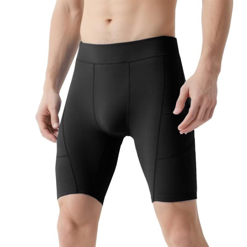 インナースパッツ メンズ コンプレッションショーツ ストレッチ スポーツ ショーツ 5分丈 アンダーパンツ 野球 サッカー スキー トレーニングウェア [ポケット付き + 吸汗速乾]