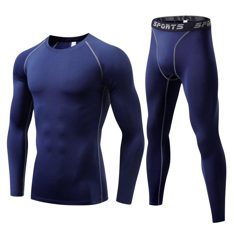 [Muxuryee] スポーツインナー メンズ 上下セット 裏起毛 長袖 冬用インナー アンダーシャツ スポーツタイツ コンプレッションウェア アンダーシャツ スパッツ 加圧シャツ 保温