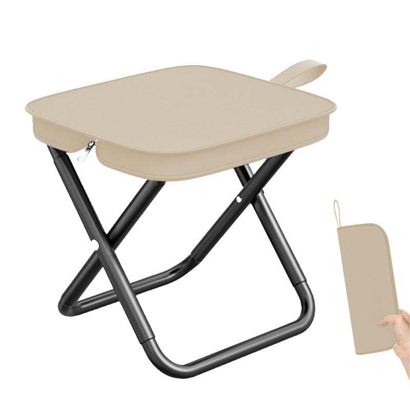 Rakuten - Juckier 折りたたみ椅子 軽量 コンパクト 耐荷重150kg 収納袋一体型 持ち運び アウトドアチェア キャンプ ハイキング 運動会 釣り (カーキ色)