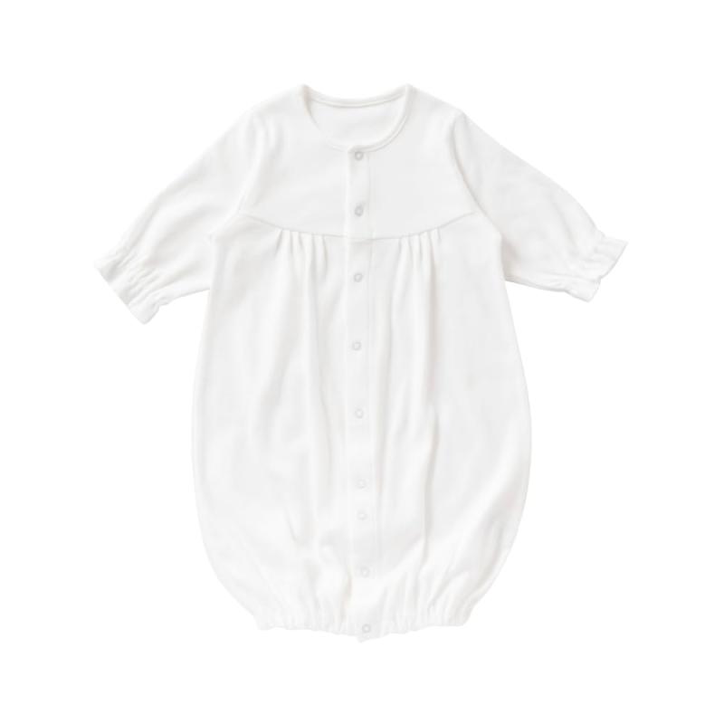 [クリーム デ ココ] ヨーク 切り替え ツーウェイオール [股スナップ付け替え/2way] 新生児 赤ちゃん 日本製 50-70cm