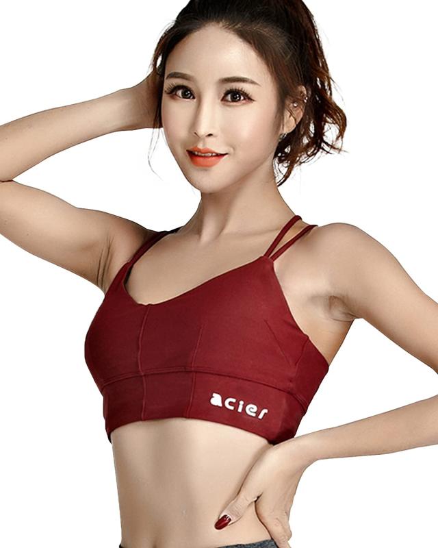 [アシエ] [Amazonブランド] スポーツブラ 揺れない ヨガウェア レディース カップ付き 美胸トップス