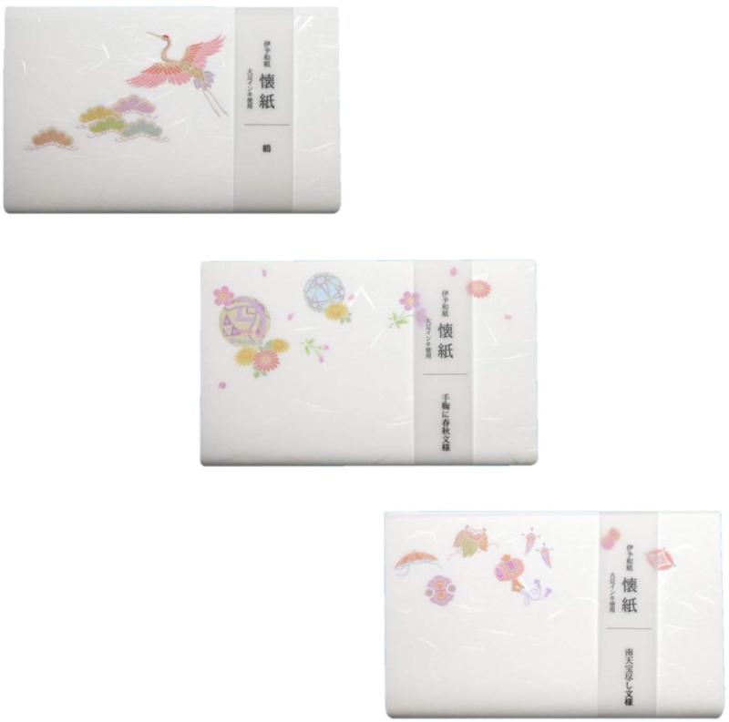 Rakuten - カミイソ 日本製 和紙 懐紙 kimono美 懐紙 3点 (鶴・手鞠に春秋・南天宝尽し)セット 20枚入×3