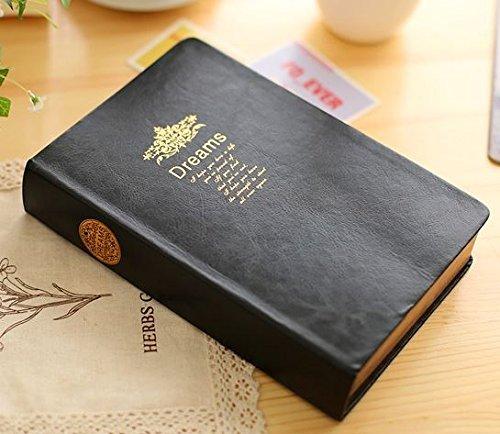 【Deli】 アンティーク調 重厚感のある ブラック × ゴールド 辞書風 A5サイズ ノート [並行輸入品]