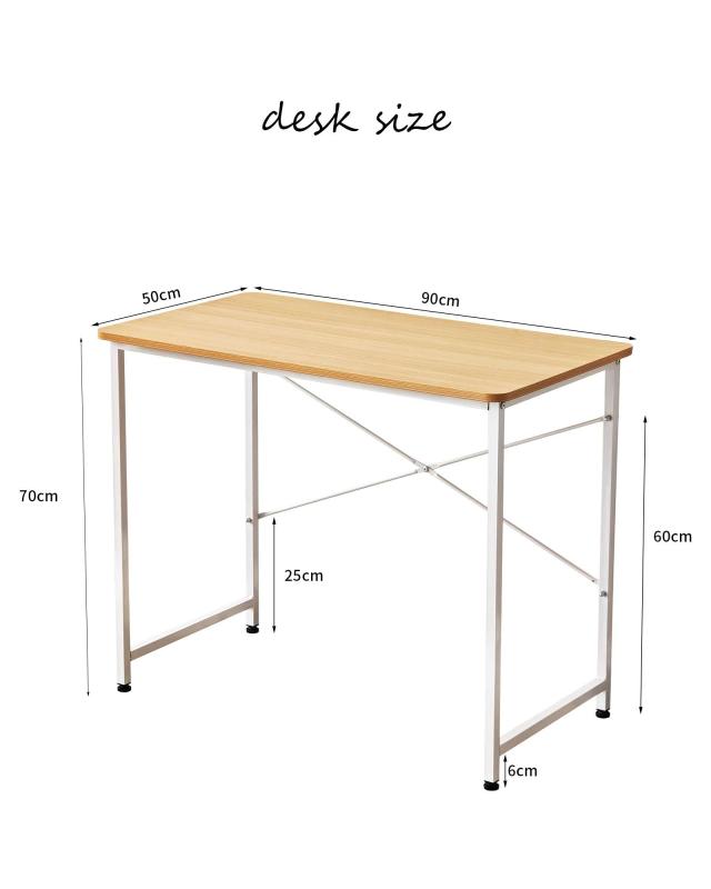 Auromi 机 PCデスク 幅90cm×奥50cm 学習机 勉強机 パソコンテーブル 在宅勤務 作業...