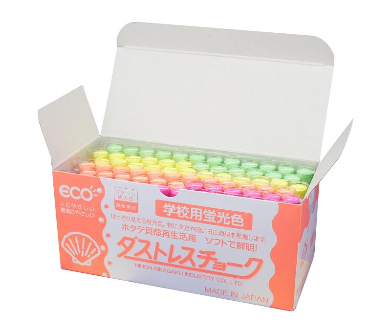Chalk - 日本理化学 ダストレス蛍光チョーク 4色 DCK-72-4C 72本
