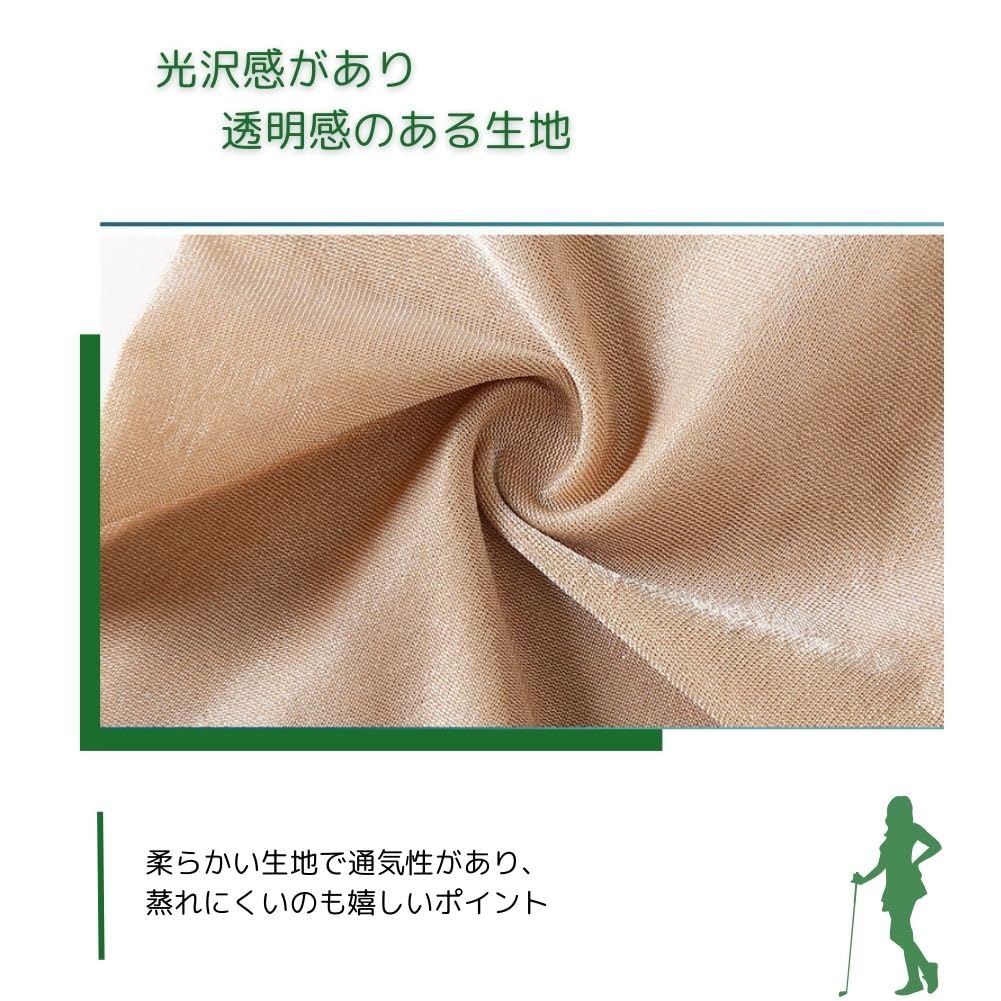 HRテクノロジーズ楽天市場店の【送料無料】[YMSTco] ゴルフ用ストッキング UVカット トレンカ 薄手 透明感 スポーツ用 パンスト シアー 美脚 紫外線カット 光沢 着圧｜アングル3