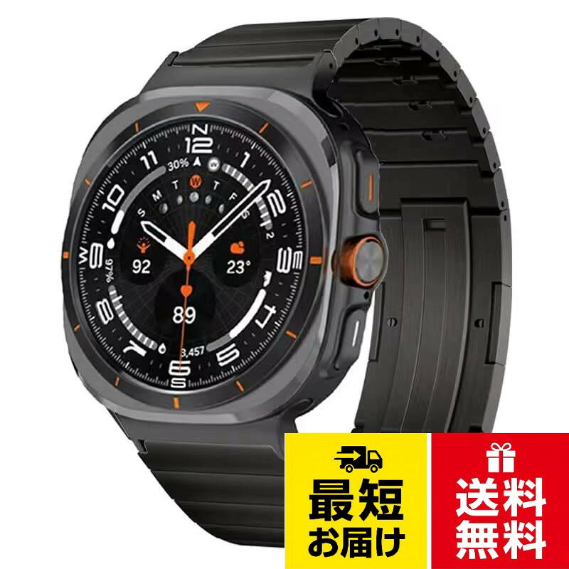 【対応機種】 Galaxy watch 7 Ultra (ギャラクシーウォッチ 7 ウルトラ)専用バンド。【取り外しボタン、サイズ簡単調節】取り外しボタンがついています。工具を使わずに手で簡単にコマを取り外すことができるので、旅行などの出先でも長さ調整が可能。。【チタン製】バンドは錆びにくく、腐食しにくい特徴を持っています。スタイルと機能性の素晴らしい組み合わせで、洗練された雰囲気つくりあげています。。【軽量デザイン】このバンドはステンレス製のバンドより約30％軽いです。随分軽いので、長時間つけても手が疲れません。長時間着けても快適に過ごせるので、着用している時間が長いビジネスパーソンにピッタリです。。【金属アレルギーフリー】このバンドは表面に膜を生成して金属イオンを溶出させない性質を持っています。他の金属よりも金属アレルギーを引き起こしにくいです。金属アレルギーの方でも安心して身につけることができます。[synsing] チタン製バンド for Galaxy watch 7 Ultra バンド 取り外しボタン 調整工具不要 ギャラクシーウォッチ 7 Ultra 交換バンド チタニウム 軽量