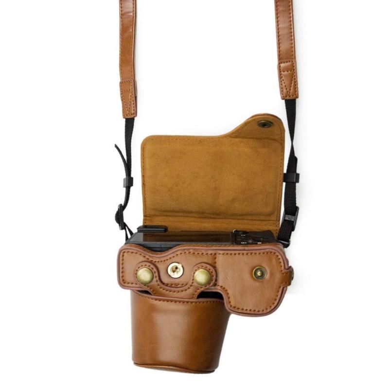 kinokoo SONY ミラーレス一眼 α6000 α6300 α6400 α6100専用カメラケース バッテリーの交換でき ショルダーストラップ 標識クロス付