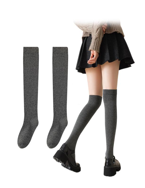 Rakuten - [フリランス-ショプ] ニーハイソックス 1足セット 滑り止め 段階圧力 伸縮性 通気性 安定性 可愛い 快適 耐久 簡単着脱 美脚シルエット ニーソックス ロングソックス 学校 職場 靴下 レディ