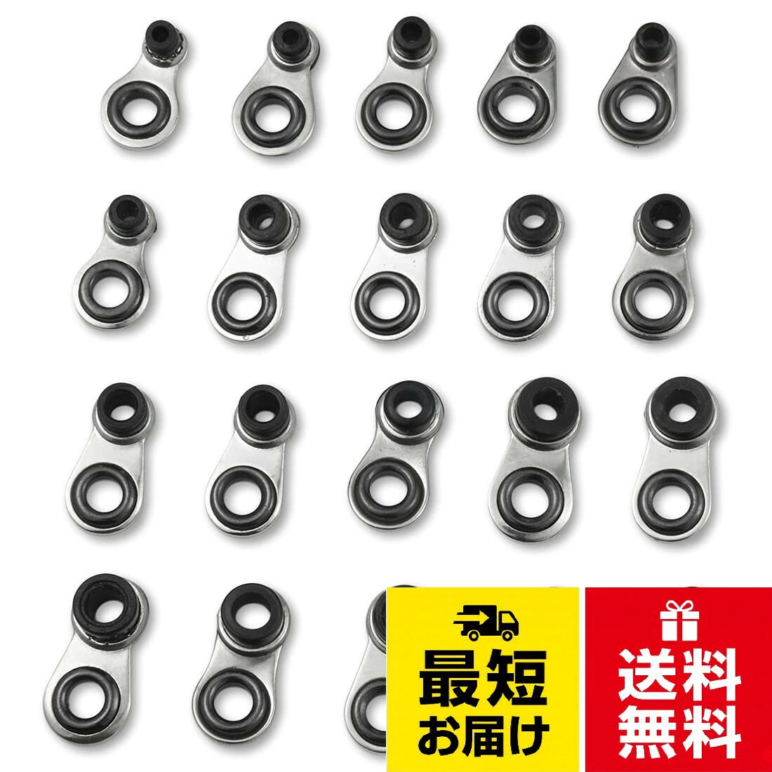 小さ目のロッドガイド20点セット。ガイドサイズ：1.1mm/1.2mm/1.3mm/1.4mm/1.5mm/1.6mm/1.7mm/1.8mm/1.9mm/2.0mm/2.1mm/2.2mm/2.3mm/2.4mm/2.5mm/2.6mm/2.7mm/2.8mm/2.9mm/3.0mm。リングサイズ：外径約5。内径約2.7。素材　フレーム：ステンレス　リング：セラミックロッドガイド 釣り竿 ステンレス 1.1mm~3.0mm 20点セット 修理 交換 / 1.1mm~3.0mm
