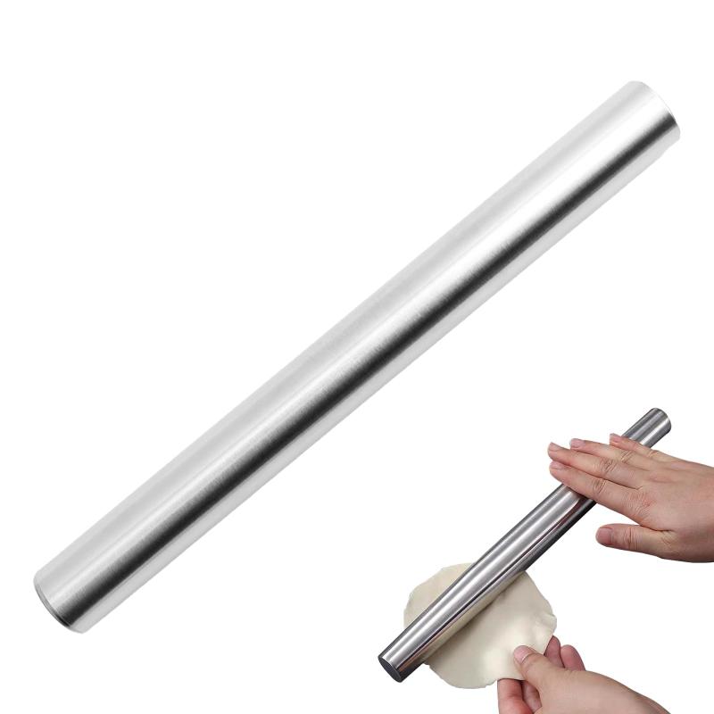 めん棒 ステンレス 麺棒 キッチン用品 パン作り道具 25.4CM くっつかない 洗浄しやすい お菓子作り/料理/餃子/パン など適用 のばし棒 製菓道具 パンつくり道具