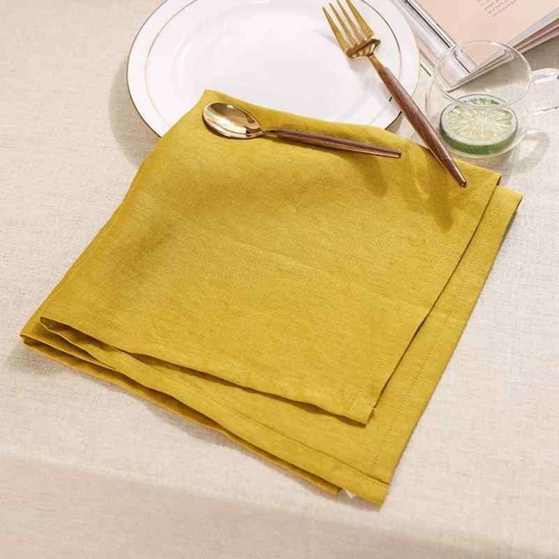 Amazhiyu テーブル ナプキンセット ナフキンセット ワイントーション テーブルナプキン 100％麻製 4 個..