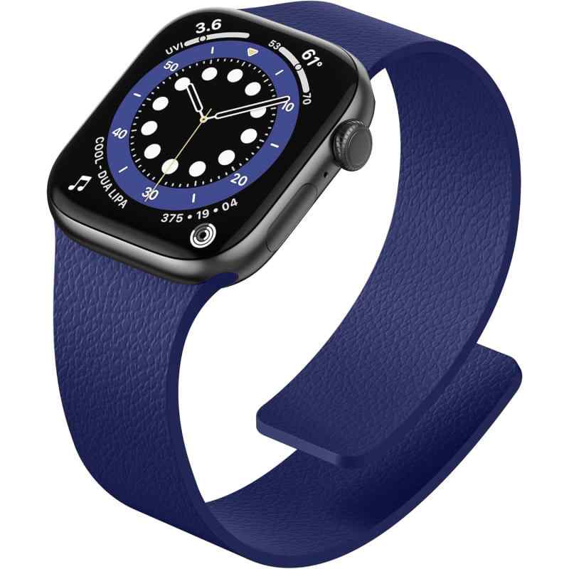 Rakuten - GAGULA アップルウォッチ バンド マグネット シリコン Apple Watch バンド 強磁力 交換ベルト 49mm 46mm 45mm 44mm 42mm 41mm 40mm 38mm 簡単装着 ライチ風 軽量 11 10 9 8 7 6 5 4