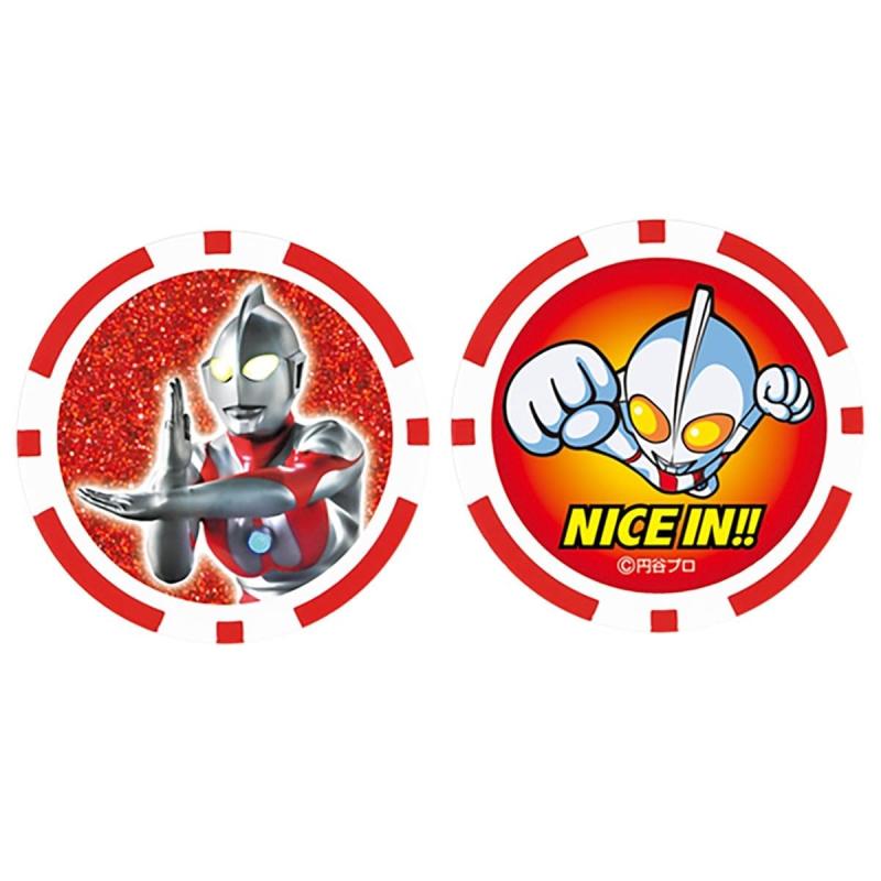 Enjoy Caddie Bag(エンジョイキャディーバッグ) グリーンマーカー ウルトラマン チップタイプ UMMC001 レッド φ約40mm(4.0)