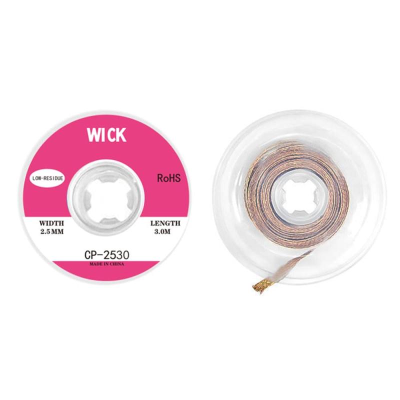 はんだ除去ウィックブレイド 長さ 3m 幅 2.5mm はんだ吸取線 はんだ除去ワイヤーキット 残基のはんだをきれいに リムーバーツール 半田除去用ウィック