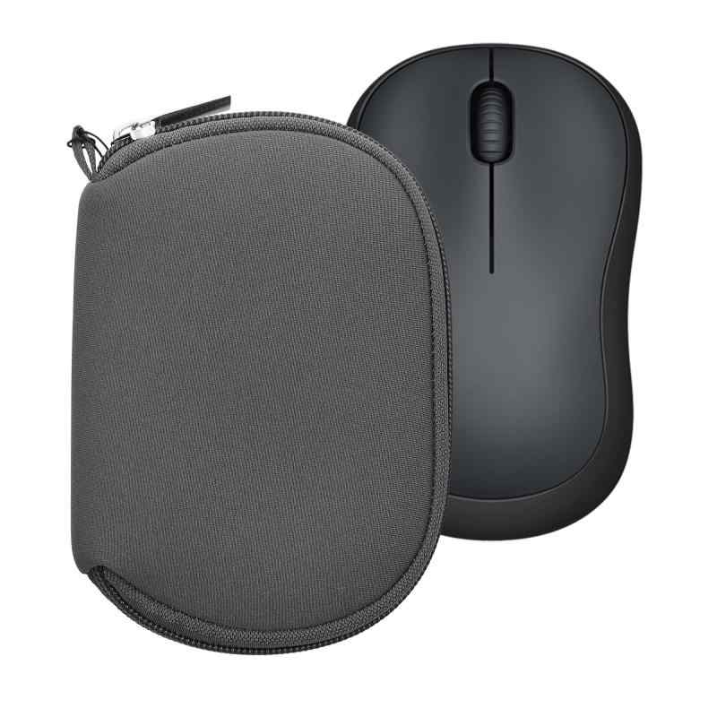 kwmobile マウスケース Logitech M220 SILENT / M235 / M185 / acer OMR266対応 ケース - 無線マウス ジッパー付き ネオプレン 黒色