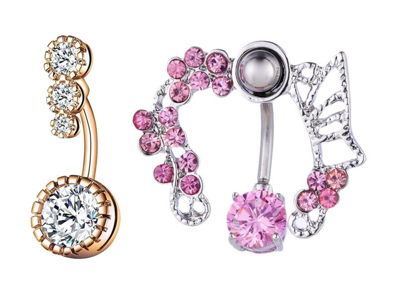 Sa.Ayumi ボディーピアス ヘソピアス【組合せ自由 人気ピアス 2個セット】 ピアス リング ジュエリー 人気 へそリング 腹ピアス へそピアス 上品 シンプル パーティー プレゼント アレルギー