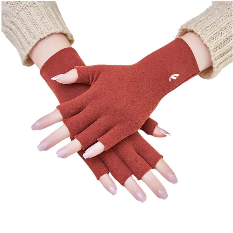 [GRTUFOBA] 手袋 指なし グローブ レディース 防寒手袋【暖かく冬を過ごし・自然発熱生地】 ドラロン綿 肌に優しい ストレッチ性 スマホタッチ 指無し スマホ操作 無地 通勤 通学 ハンドウォ