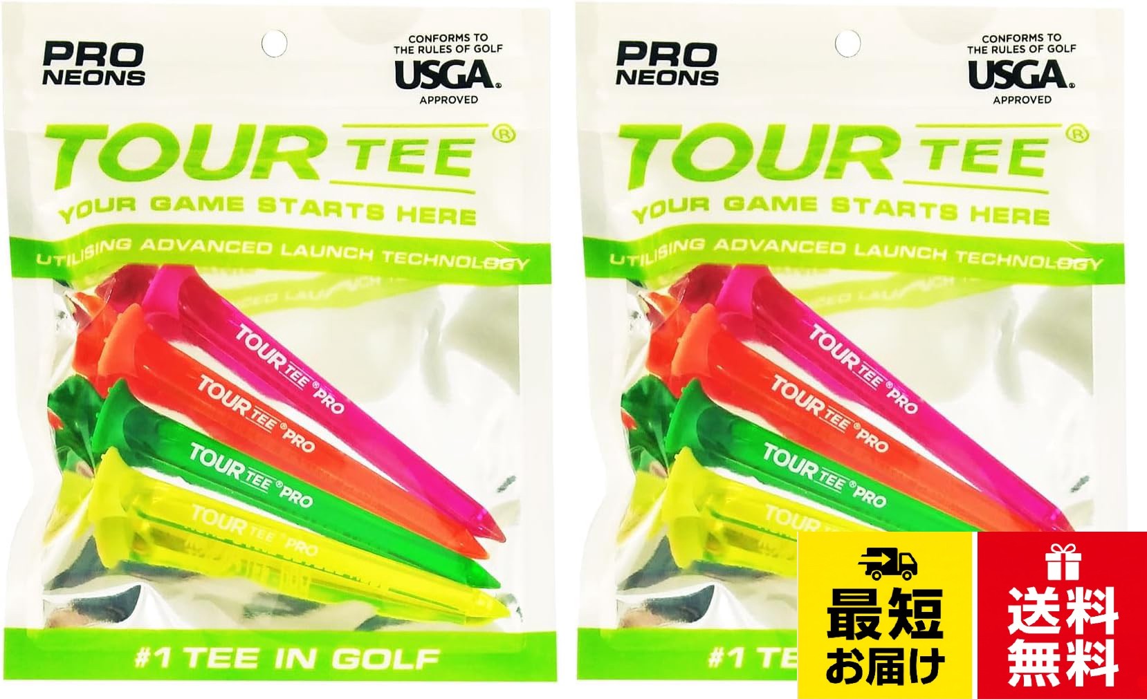 Tour Tee PRO NEONS ゴルフティー(4本入り) T-489(590)