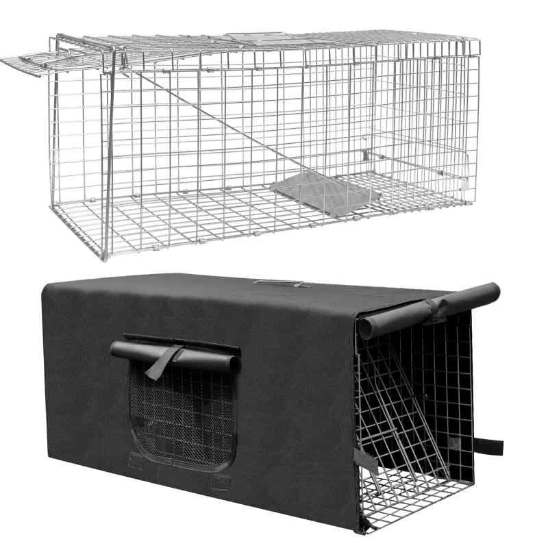 トラップケージカバー、小動物トラップケージ用のケージカバー、1ドア人道的動物トラップケージ用の野良猫トラップカバー