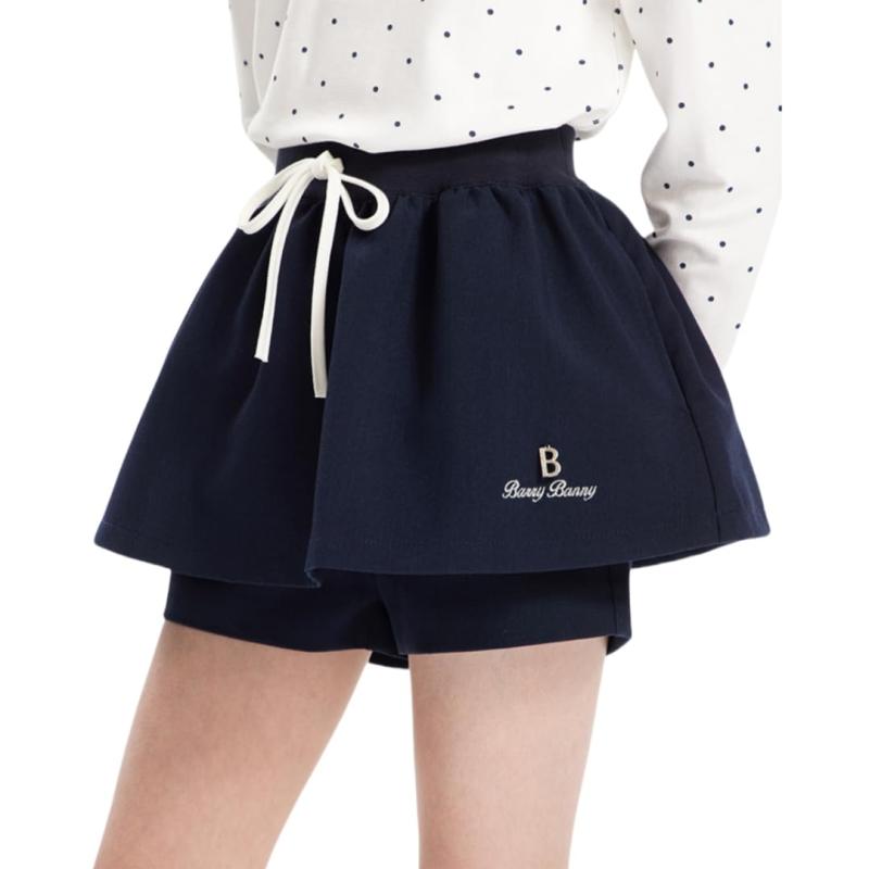 [Barry Banny] キュロットスカート 女の子 女児 キュロットパンツ ポケット付き 重ね着風 ゴムウエスト 調節可能な紐 可愛い バルーン オールシーズン対応 小学生 中学生 通学 通園 120-165cm
