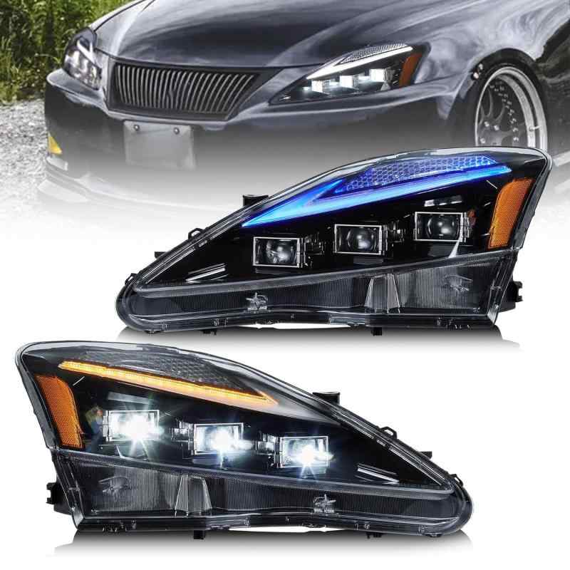 VLAND レクサス IS250 ヘッドライト IS350 ISC ISF GSE20 USE20 流れるウインカー 全LED ヘッドランプ 左右2点セット 2006-2012年 FOR LEXUS IS250 HEADLIGHTS
