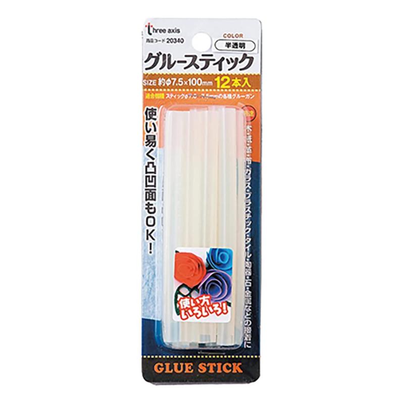 イチネンアクセス three axis(スリーアキシス) グルー関連 グルースティック イエロー 12本組 20341