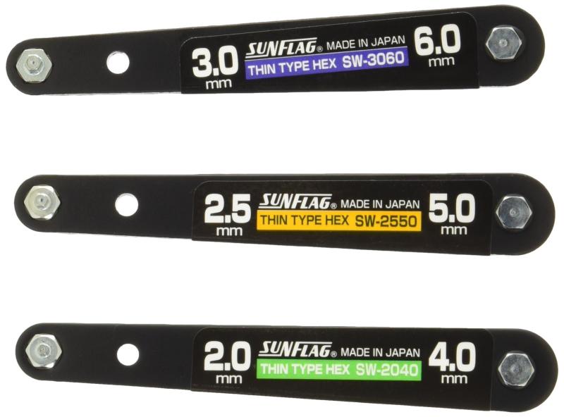 サンフラッグ(新亀)(Sunflaf(shinki)) (SUNFRAG) 薄型Wレンチ 六角セット 3本組 SWS-2060質量:112gセット内容:六角2.0×六角2.5/六角3.0×六角4.0/六角5.0×六角6.0