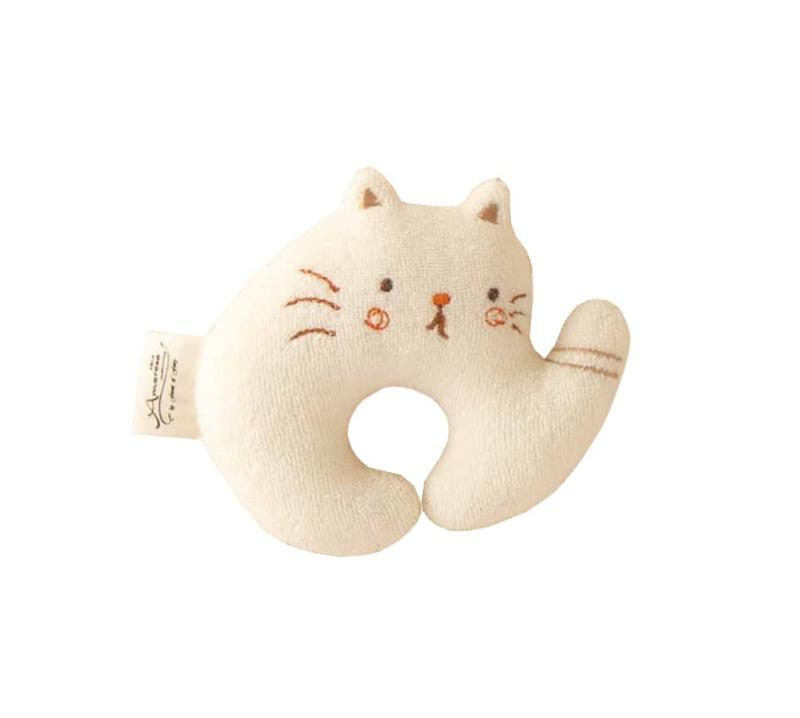 Other - Amorosa mamma アモローサマンマ 【日本製】オーガニックコットン ネコ ミニラトル にぎにぎ がらがら 新生児 赤ちゃん用おもちゃ ファーストトイ