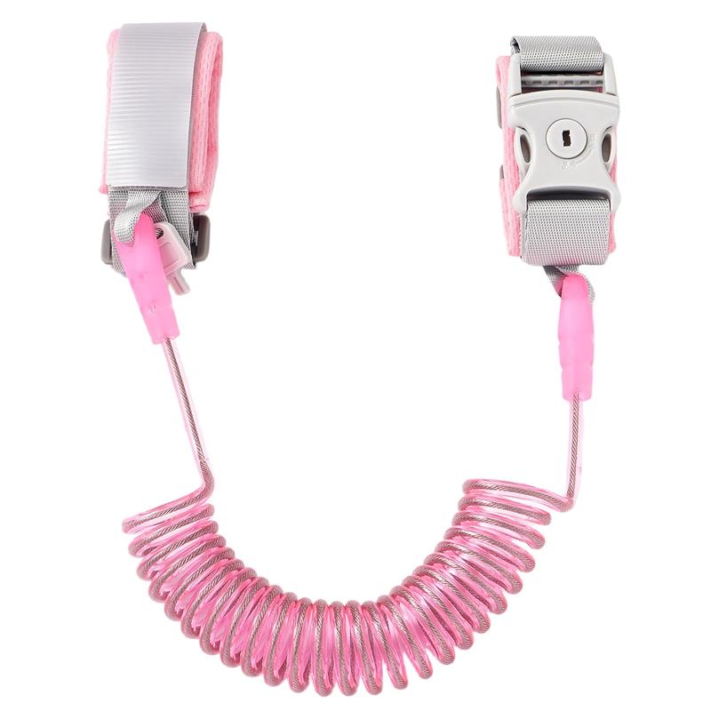 KDSSYFT 迷子防止ハーネス 迷子防止紐 1.5m 反射機能 夜間安全 360°回転 伸縮可能 安全ロック付き 手首リンク縄 散歩 公園 お出かけ用 安全対策 子供用