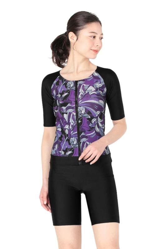 [アラポラッカ] フィットネス 水着 レディース 大きいサイズ セパレート 半袖 体型カバー...