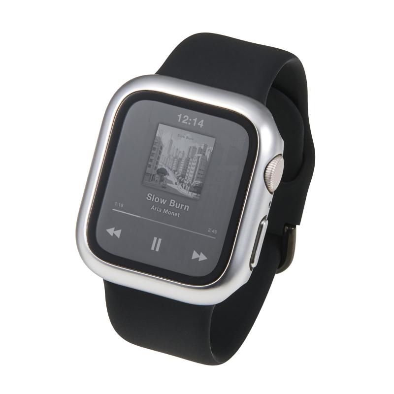 Rakuten - エレコム Apple Watch 保護ケース フルカバー メタリックデザイン プレミアムガラス 10H 光沢 指紋防止 飛散防止 AW-25xFCGP
