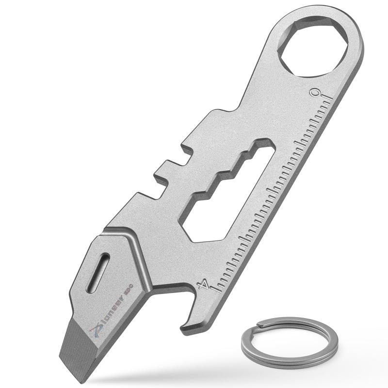 Rakuten - TISUR チタン キーホルダー 栓抜き 小型 携帯 ポケット ツール 可愛い メンズ キーチェーン プレゼント キーリング付き