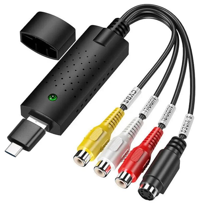 【Amazon】Hanx株式会社 日本メーカー USB2.0 ビデオキャプチャー USB-C変換アダプタ付 1920×1080p 1080P対応 ビデオ/VHS 8mm DVD ダビング パソコン取り込み ビデオキャプチャー アナログキャプチャ