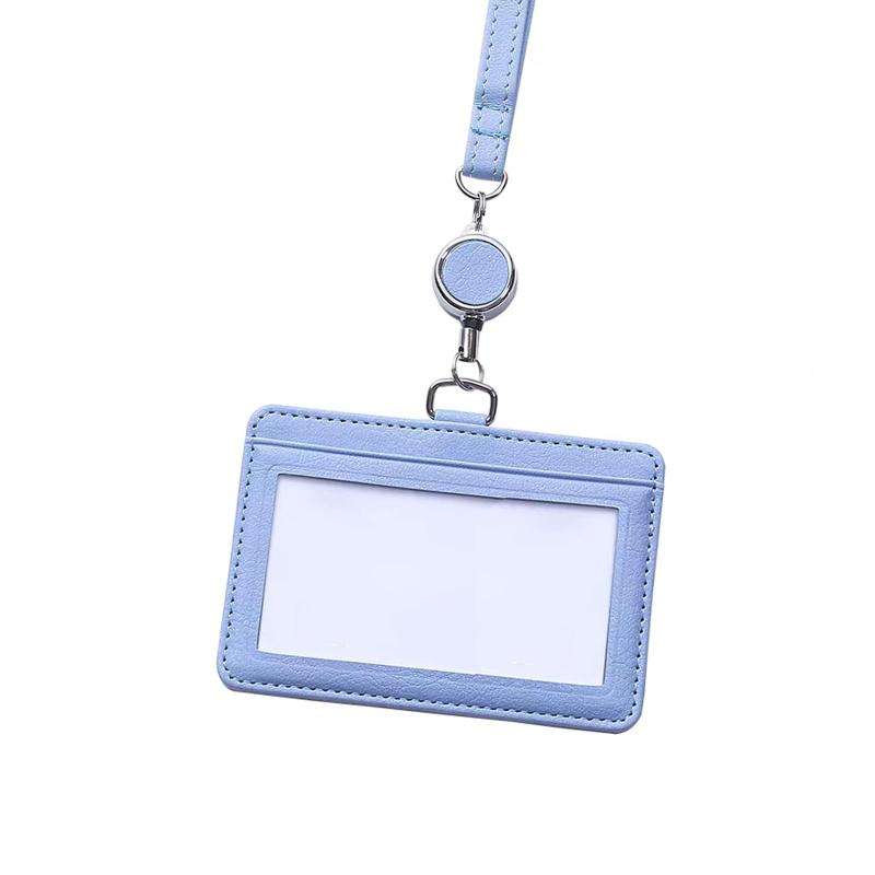 カードホルダー 横型&縦型 定期入れ パスケース ネームホルダー IDカードケース 社員証 名札入れ 両面用 伸縮リール式ネックストラップ付 [並行輸入品]