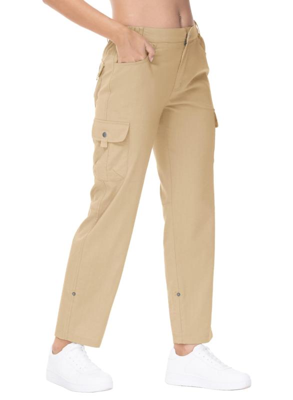 [Gopune] レディース ハイキングパンツ 2WAY カーゴパンツ 七分丈 ズボン ロールアップ仕様 速乾 アウトドア ロングパンツ 撥水 登山ウェア 作業着 釣り カジュアル 春夏秋服
