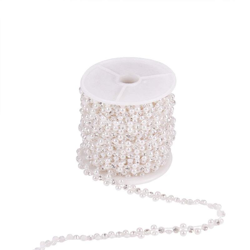 PH PandaHall パールラインストーンチェーン ウェディングドレスなどの縫製 装飾用 工芸ビーズチェーン DIY用 手作り素材 材料