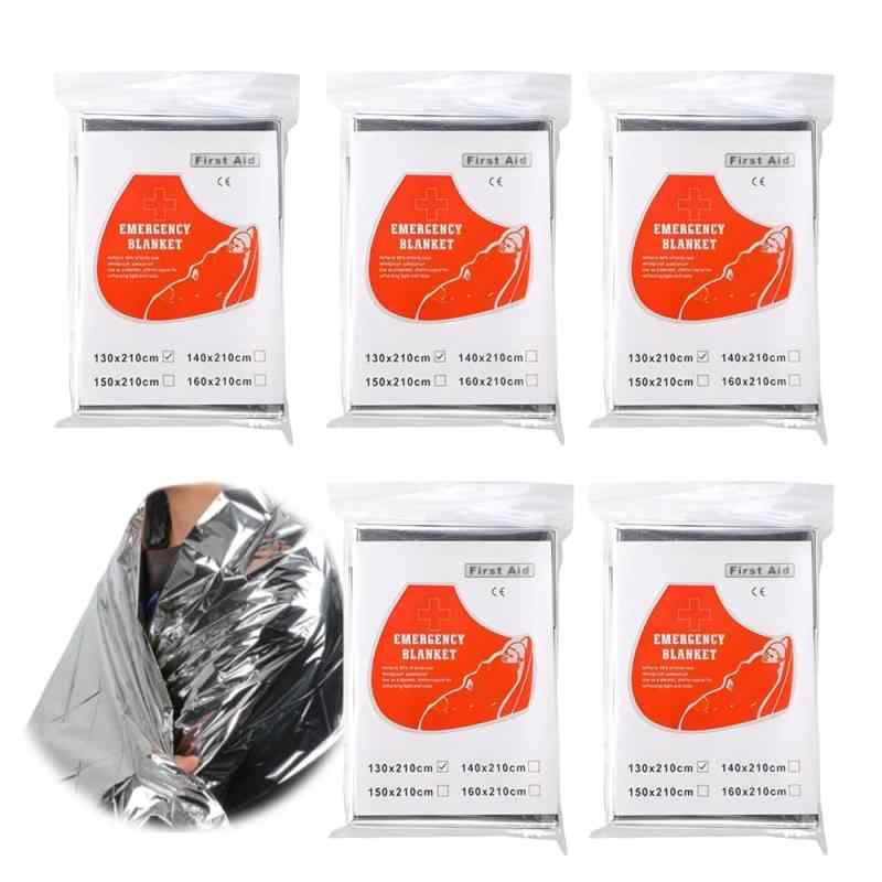 QUANTALY アルミシート 5枚 アルミブランケット サバイバルシート エマージェンシーシート 簡易ブランケット 防災用品 軽量生存毛布 エマージェンシーブランケット アウトドア 防寒 保温 防