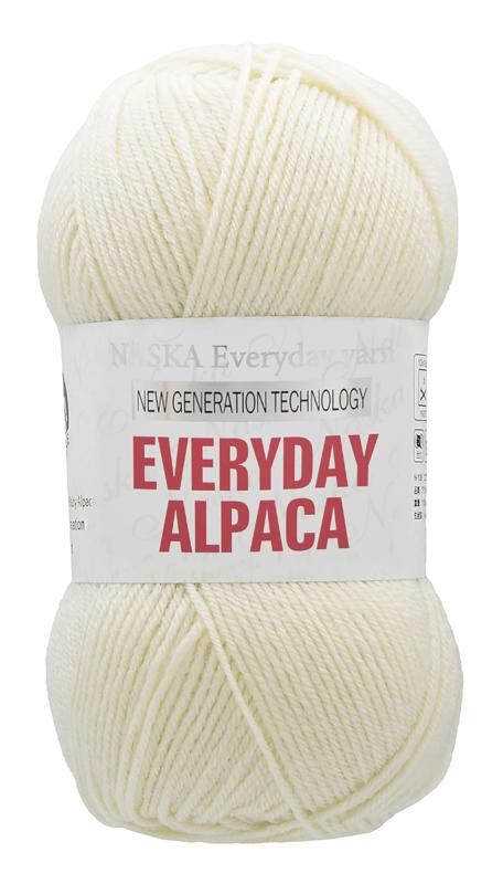 NASKA 手編み毛糸 エブリデイ アルパカ 合太 COL.201 ホワイト 系 100g約300m N-109