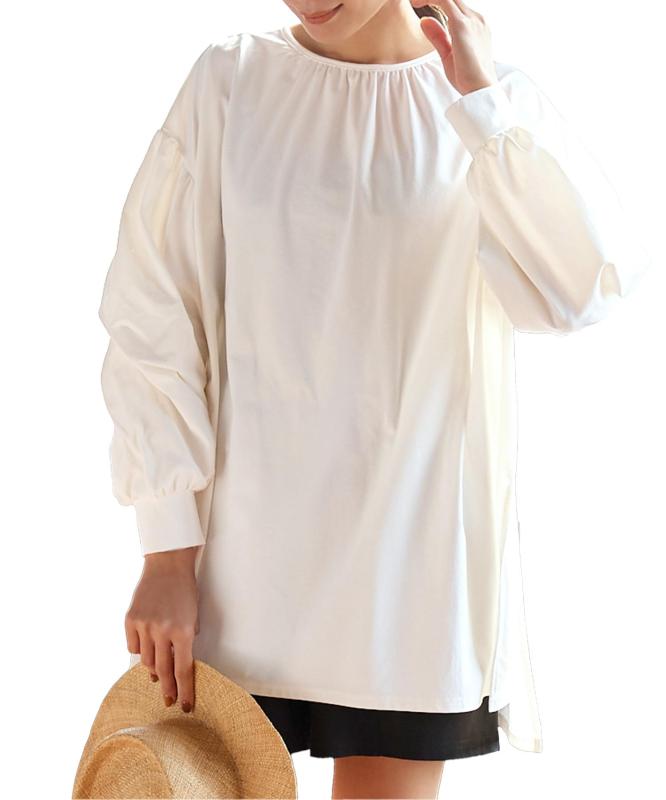 [神戸レタス][ ラッシュガード ] ブラウス トップス チュニック 紫外線対策 UVカット 重ね着 プール 海 [S193]