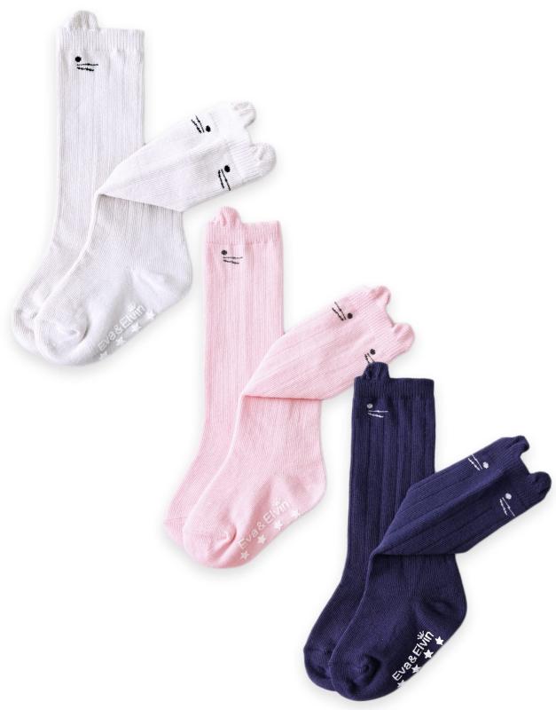 [Vaenait Baby] 男の子 女の子 キッズ ベビー 幼児 幼児服 カジュアルソックス 滑り止めグリップ付きニーハイソックス シリコン・ストッパー付きニーソックス セット