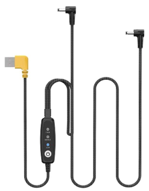 空調作業服用 ファンケーブル 5V /7.4V /12V汎用 L字型USB/DCプラグ 外径3.8/内径1.35mm 空調ウェア用