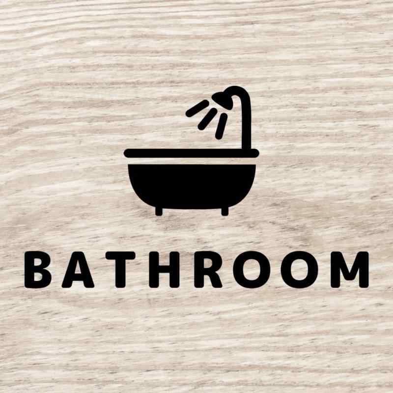 Rakuten - [nicotto] ルームサイン ドアステッカー BATHROOM バスルーム お風呂 マーク おしゃれ かわいい 切り文字 カッティングシート 7.6×13cm 屋内