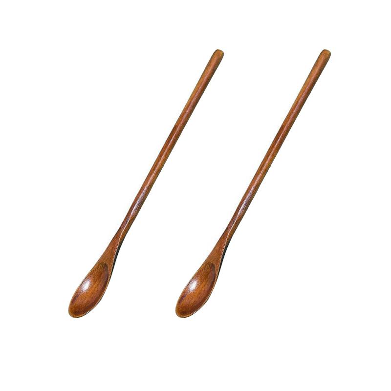 LUYING 木製 マドラー ロング スプーン 攪拌スプーン アイススプーン 全長20cm バースプーン カクテル コーヒー作り 業務用 家庭用 (にぶんし)