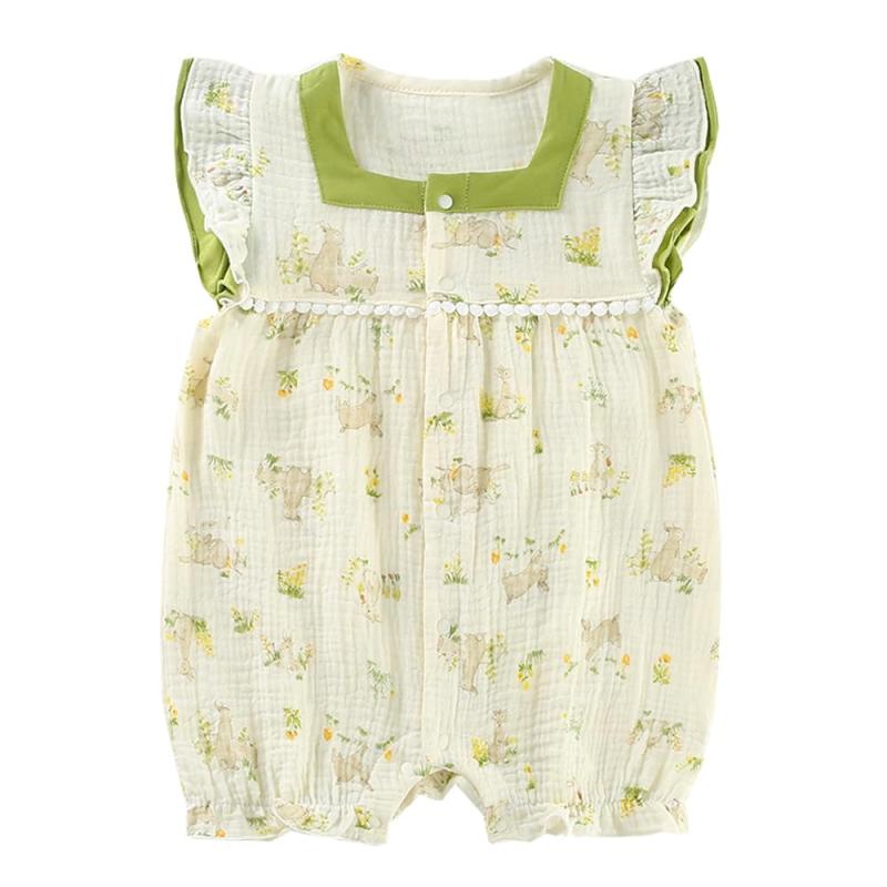 乐天商城 - Baby nest ベビー服 ロンパース ノースリーブ カバーオール 綿100% 新生児服 後ろ開きタイプ 女の子 赤ちゃん服 出産祝い プレゼント