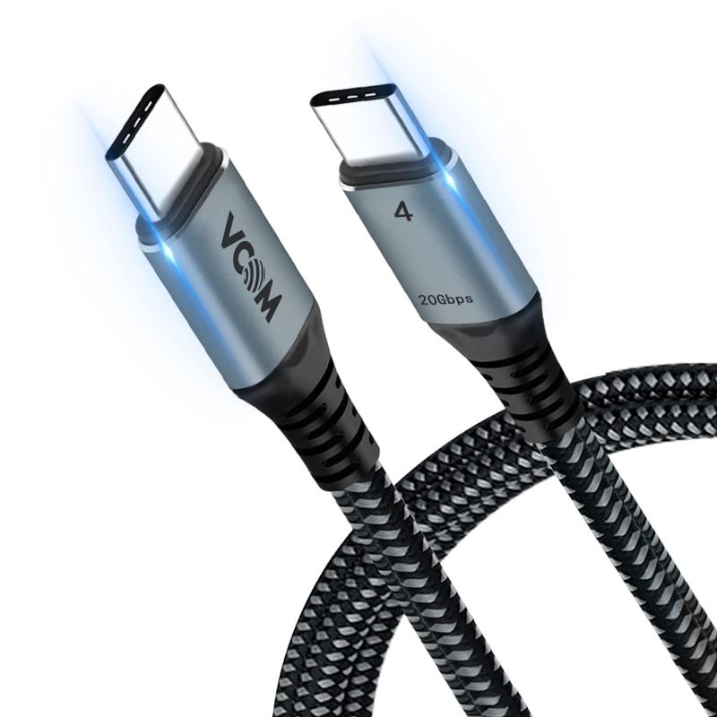 VCOM USB C Thunderbolt 3/USB 4 ケーブル - 高速転送 PD 100W対応 サンダーボルト タイプC - 5K@60Hz/4K@60Hz 映像出力 - MacBooks、iPad Pro、Dell対応