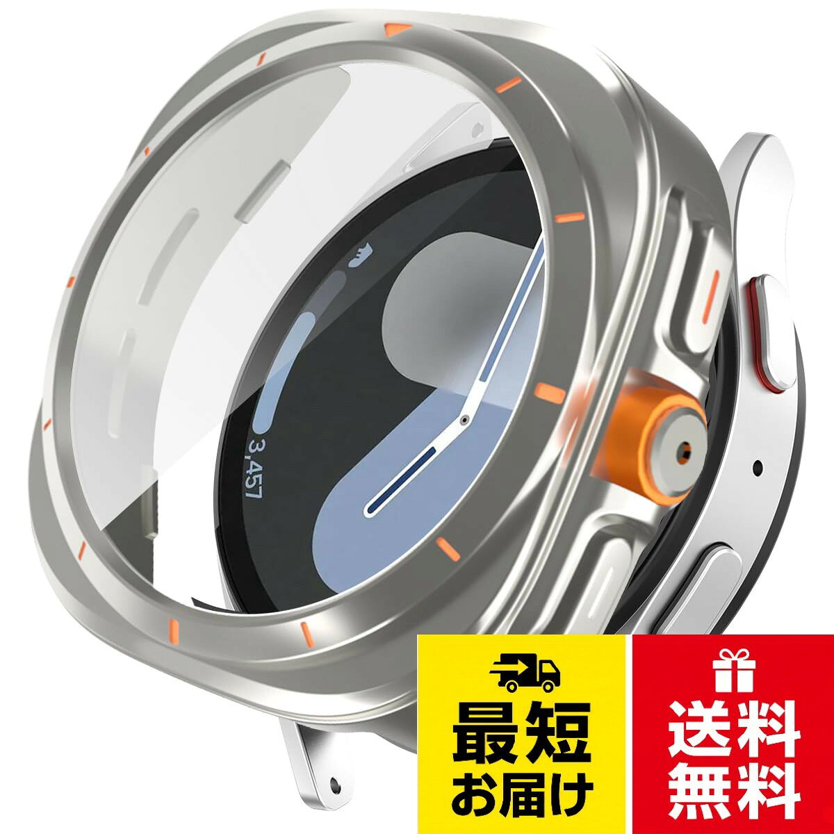 【対応機種】このsamsung galaxy watch 7 ケースは、samsung galaxy watch 7 40mm、44mm専用です。購入する前に機種をご確認ください。。【特別な設計】galaxy watch 7 カバーは、特別に設計されたデザインで、あなたのgalaxy ウォッチ 7 カバーをスタイリッシュに保護します。表面にはスケールが施されており、Galaxy Watch 7の外観を驚くべきGalaxy Watch Ultraの魅力的な外観に変えることができます。時計を変わなくてもGalaxy Watch Ultraのエレガントさと精緻さを再現できます。galaxy watch 7 防水ケースの刻度は、時計本体の色合いにマッチする明るい色合いで、視認性が高く、さらにファッション性も兼ね備えています。。【多重保護】galaxy watch 7 ケース 薄型は、一体化したデザインのgalaxy watch 7 ケース 高級ブランドは性質を持った柔軟なプレミアムPC素材を採用し、時計を全面的に保護できます。高品質の強化ガラスフィルムが液晶保護をでき、PC素材で作られたgalaxy watch 7 ケース メンズは優れた耐衝撃性及び傷防止を提供します。このgalaxy watch 7 ケースおしゃれ 女性は耐久性に優れ、日常のさまざまなシーンでも安心してお使いいただけます。。【着脱簡単】galaxy watch 7 ケース 40mmは、精密な生産工程によってデザインされており、ケースとスマートウォッチ本体の各穴は完璧にフィットします。そのため、galaxy watch 7 カバー 44mmを外す必要がなく、スマートウォッチカバーを本体に装着したままで充電できます。着脱が簡単で、日常使いにも最適な製品です。。【ビジネス・日常兼用】このgalaxy watch 7 フィルム 40mmは、ビジネスや日常さまざまな場面での使用できます。galaxy watch 7 フィルム 44mmのデザインと高級感は、ビジネスミーティングや特別なイベントでも最適な選択です。また、日常のアクティビティやカジュアルなスタイルにもマッチします。Miimall for Galaxy Watch 7 カバー ガラスフィルム 一体型 スケール付き フルカバー 全面保護 耐衝撃 傷防止 強化ガラスフィルム 対応 防水 高感度 高透過率 指紋防止 耐久性 ギャラクシー ウォッチ 7 ケース 専用