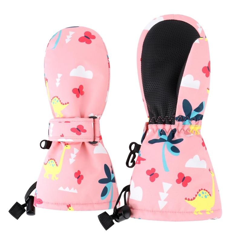 Accessories - スキーグローブ キッズ 防寒手袋 てぶくろ 子ども スノー 子供用 冬【暖かく裏起毛/防水/防風/保温/紛失防止/滑り止め】フリース裏地 男の子 女の子 雪遊び スキー スノボー ウインター 通