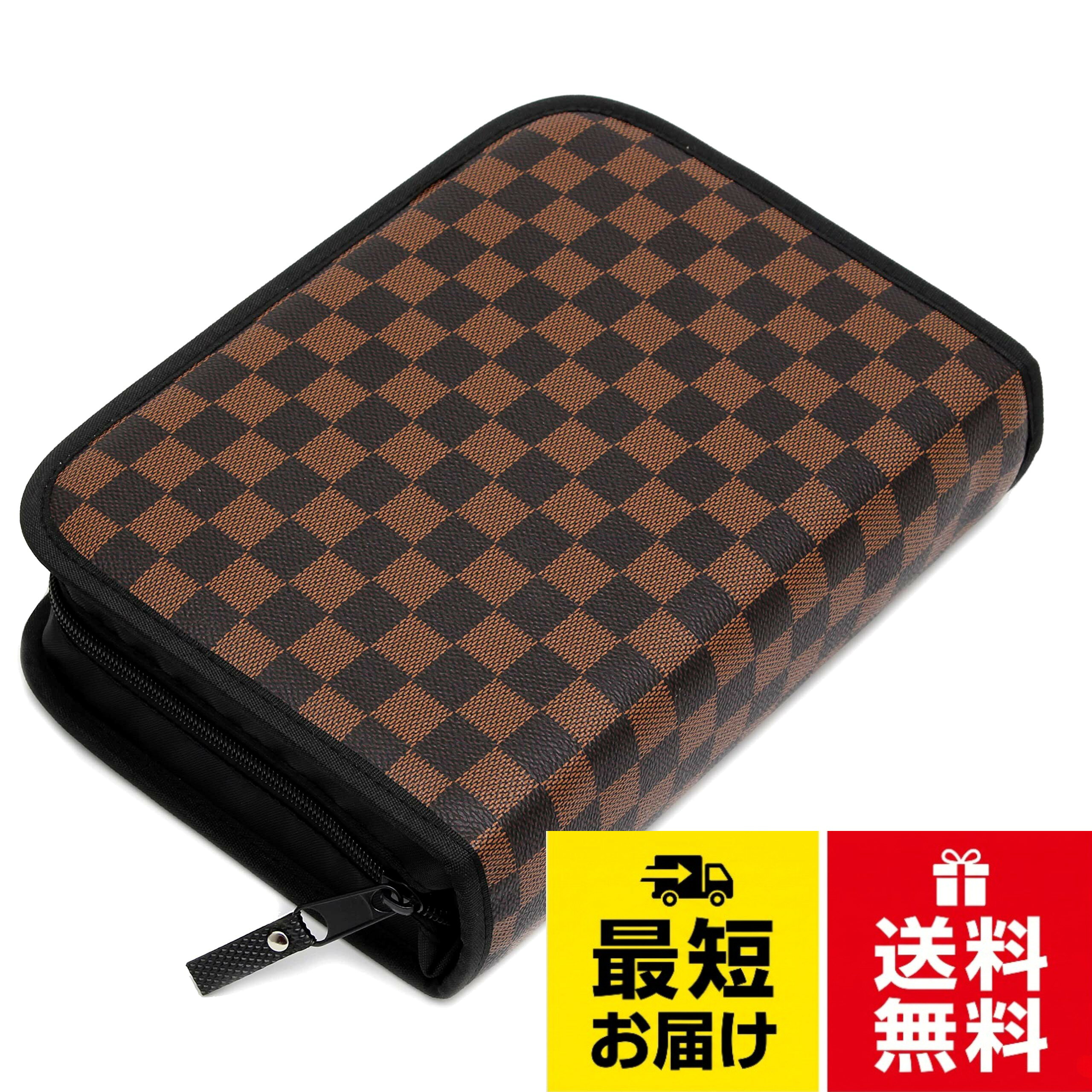 素材：PVC・ナイロン。外寸(収納時):高さ25cm 幅18cm 厚さ6.5cm。汚れを防ぐファスナータイプ。便利なペンホルダー付学会 新版 御書全集 ブックカバー 汚れを防ぐファスナータイプ ペンホルダー付 市松ブルーグレー 御書ケース 御書カバー 日蓮大聖人 池田大作先生監修 SGI 市松ブラウン